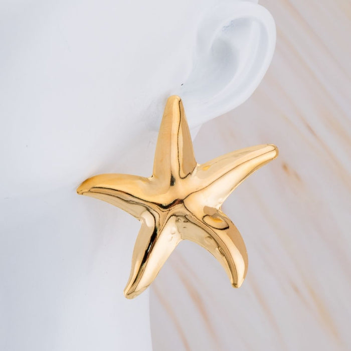 Aretes estrella BAÑO 18K