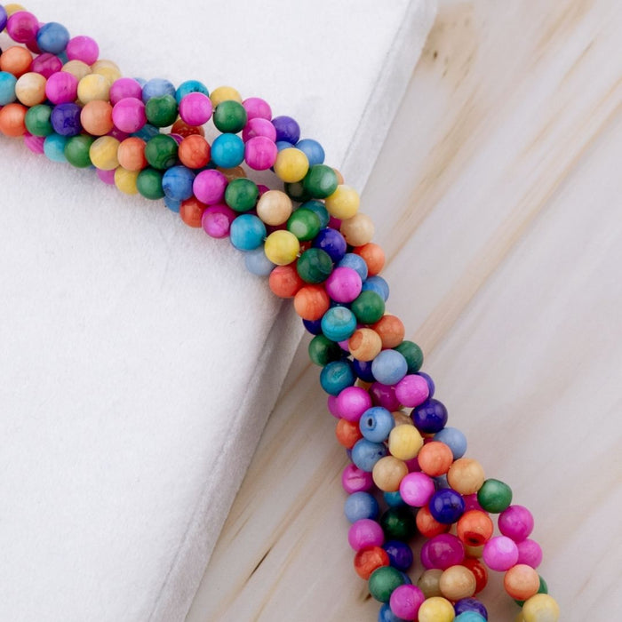 Concha nacar multicolor redonda 6mm