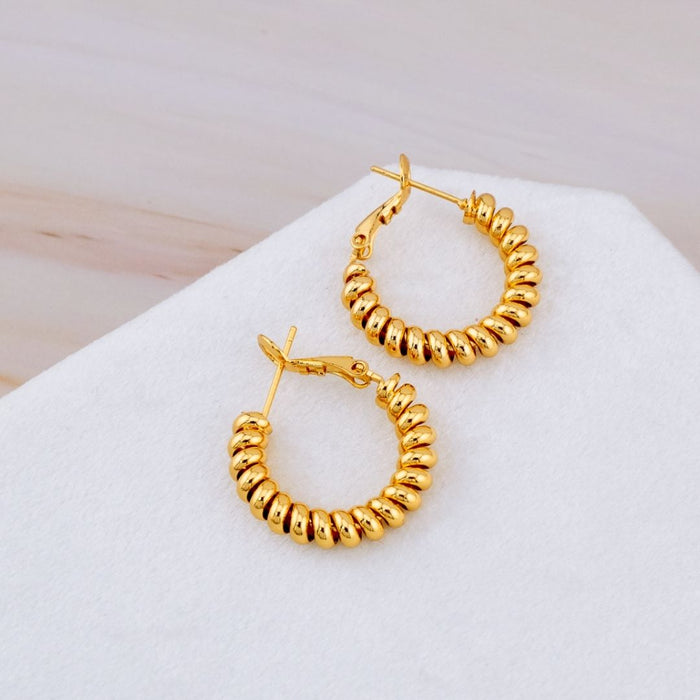 Aretes hoop franceses baño 18k