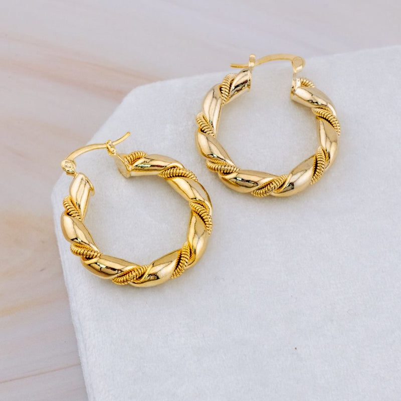 Aretes hoop baño 18k