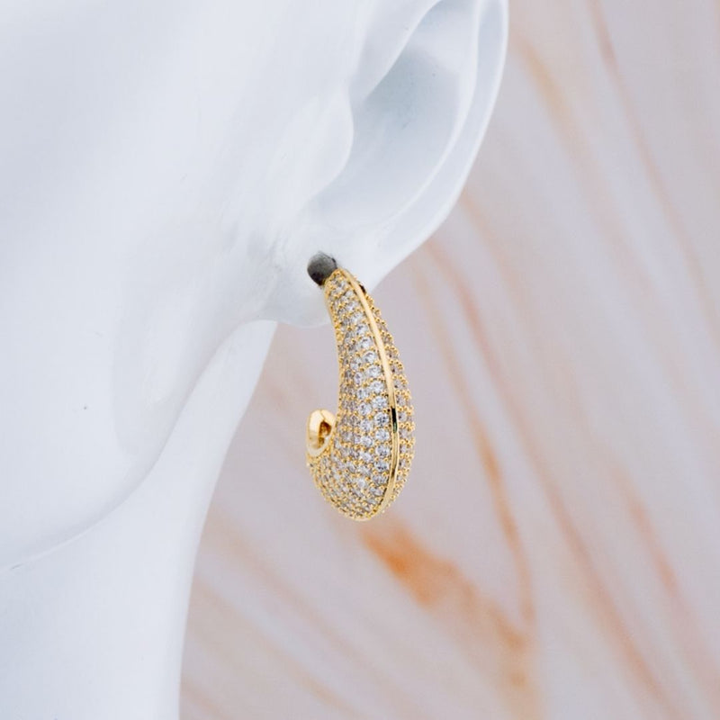 Aretes con Zirconias baño 18k