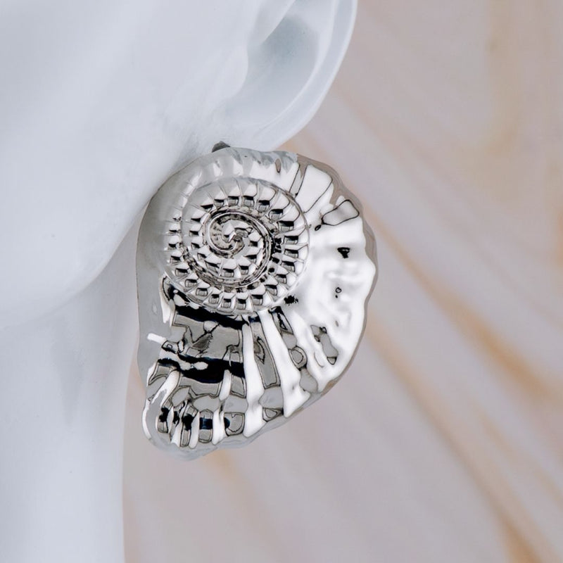 Aretes en tendencia chunky en forma de caracol baño 18k