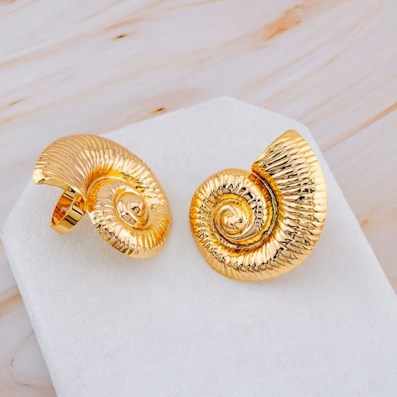 Anillo ajustable caracol baño 18k