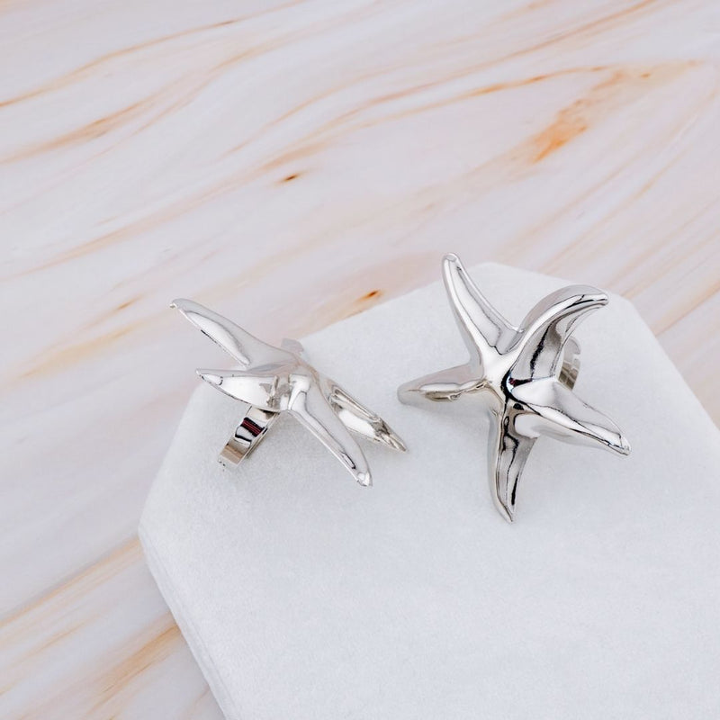 Anillo Ajustable estrella baño 18k