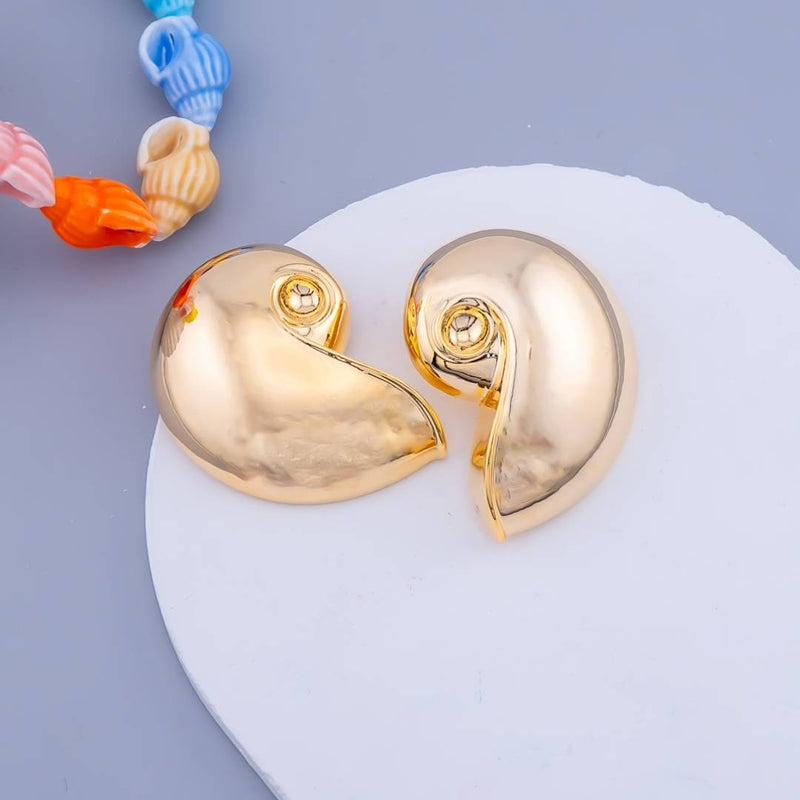 Aretes en forma de caracol baño 18K