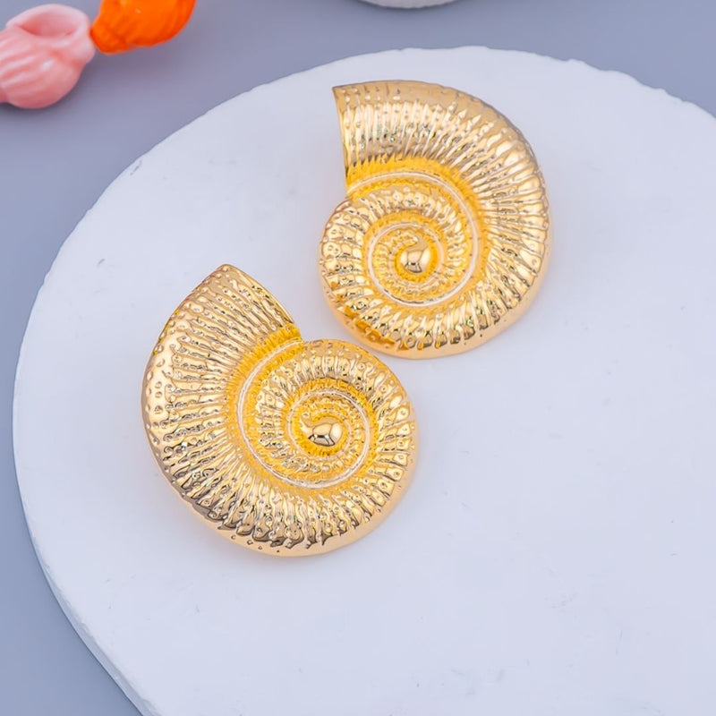Aretes en forma de caracol baño 18K