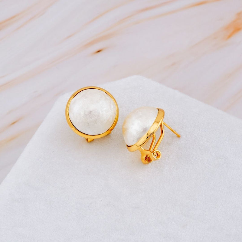 Aretes con perlas baño 18k