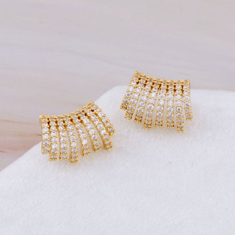 Aretes stud cuff con Zirconias baño 18k