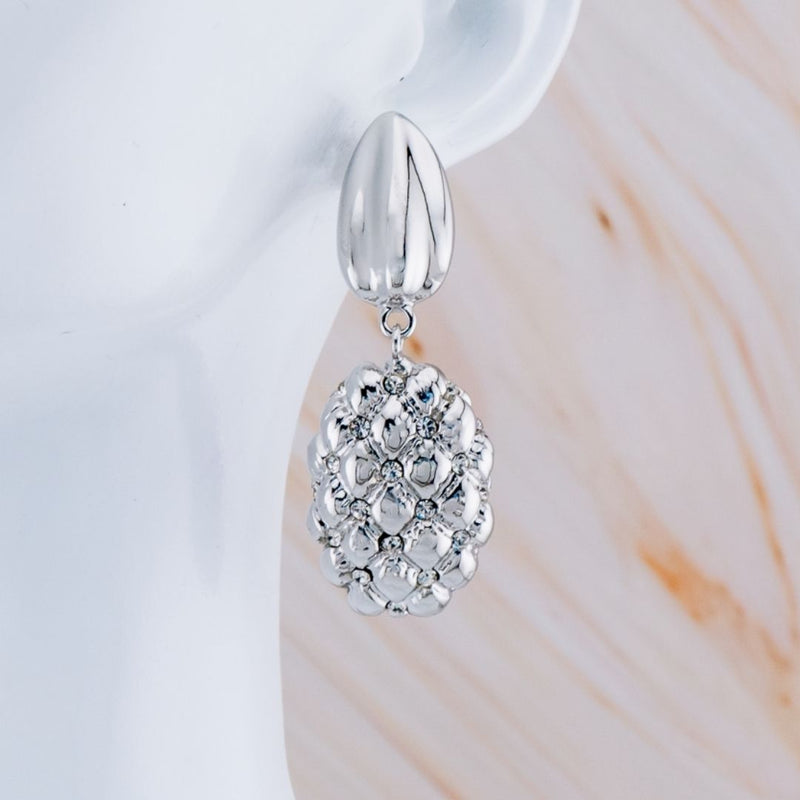 Aretes colgantes con Zirconias baño 18k