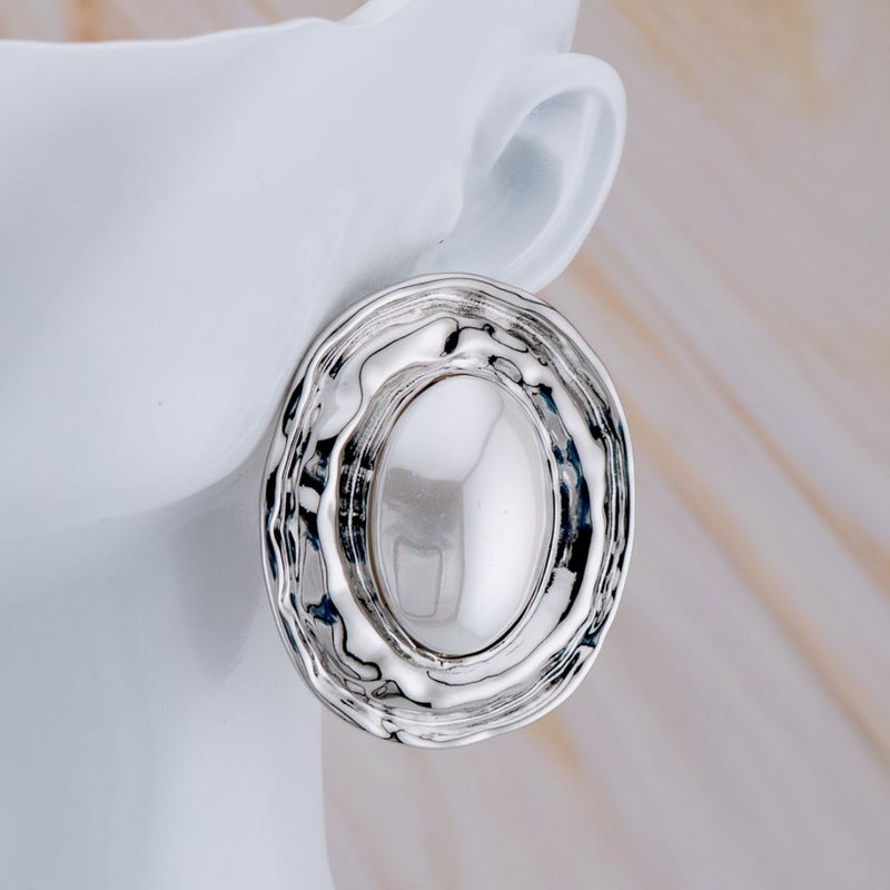 Aretes en tendencia chunky baño 18k con perlas