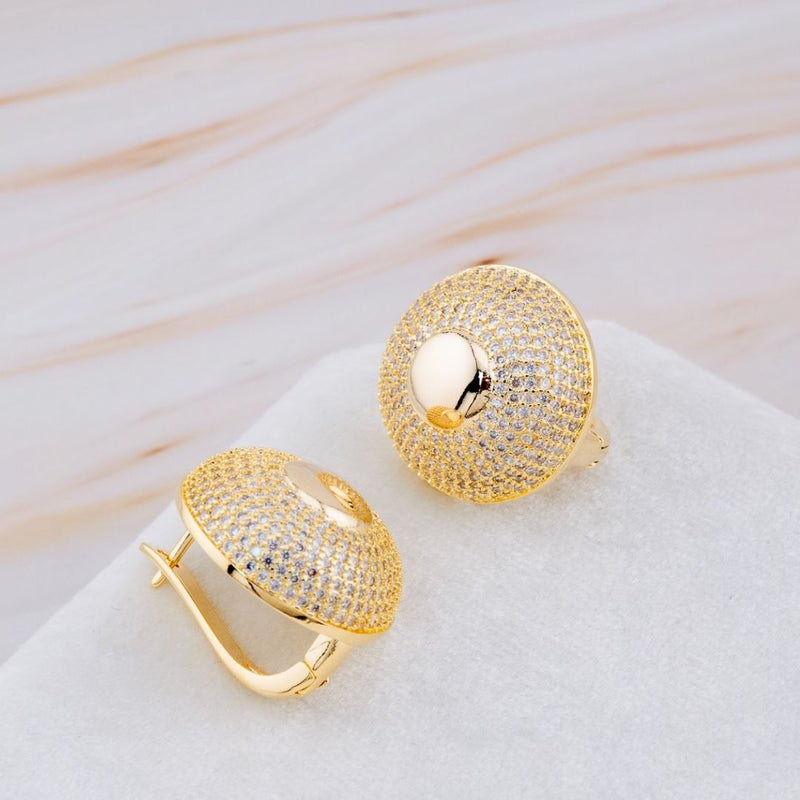 Aretes con zirconias baño 18k