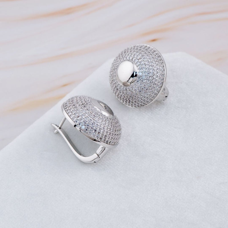 Aretes con zirconias baño 18k