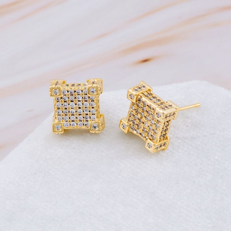 Aretes con zirconias baño 18k