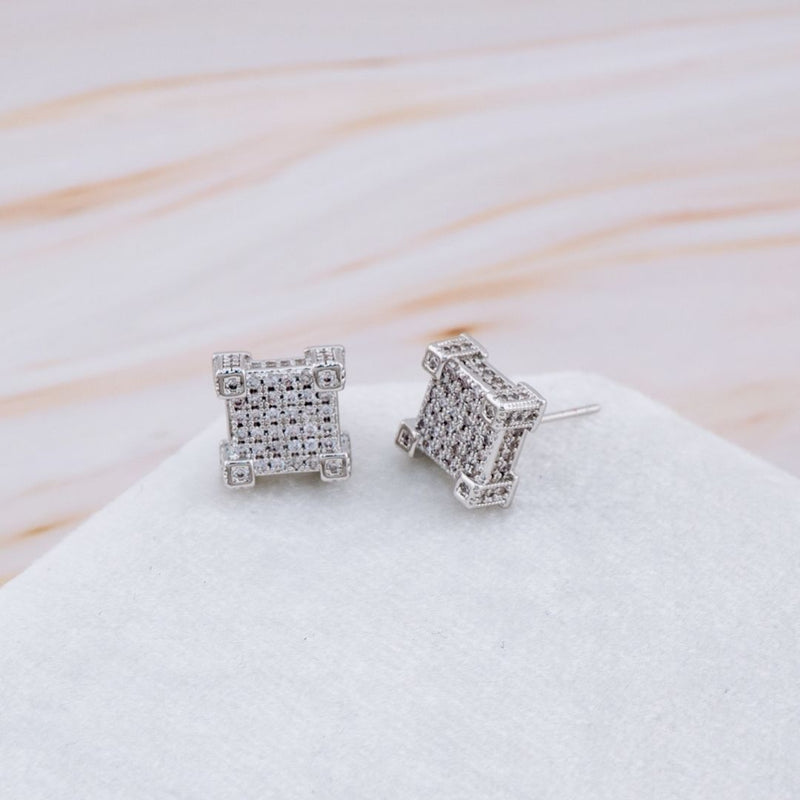 Aretes con zirconias baño 18k