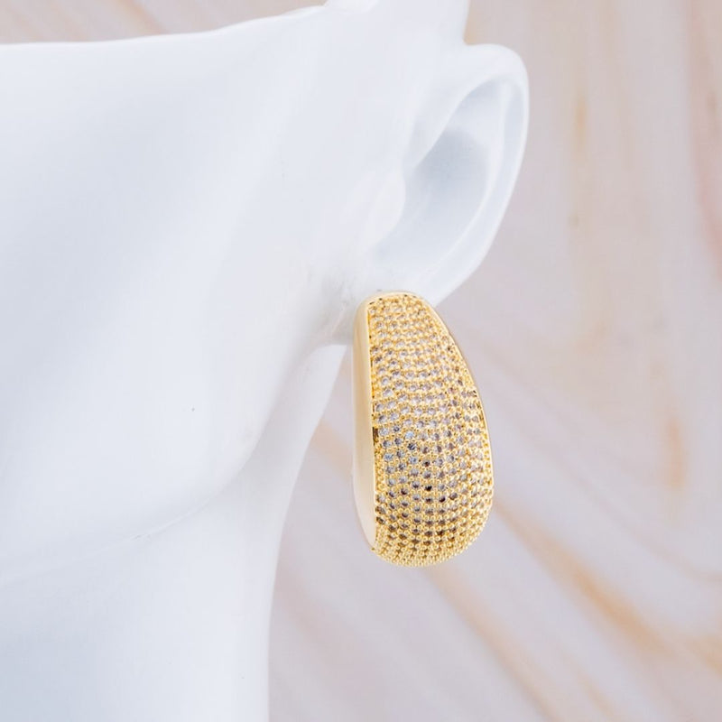 Aretes con zirconia hipoalergenico pin de plata baño 18k