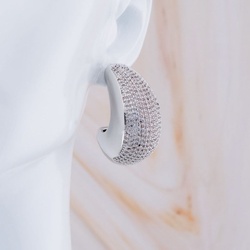 Aretes con zirconia hipoalergenico pin de plata baño 18k