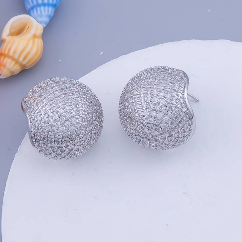 Aretes studcon zirconias baño 18k