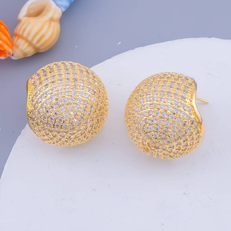 Aretes studcon zirconias baño 18k