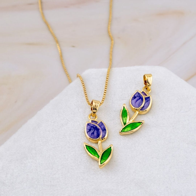 Dije Flor tulipan baño 18k