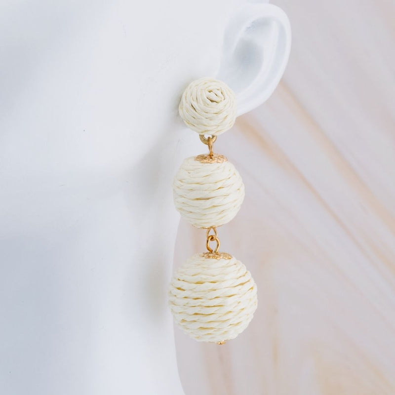 Aretes colgantes de junco baño 18k