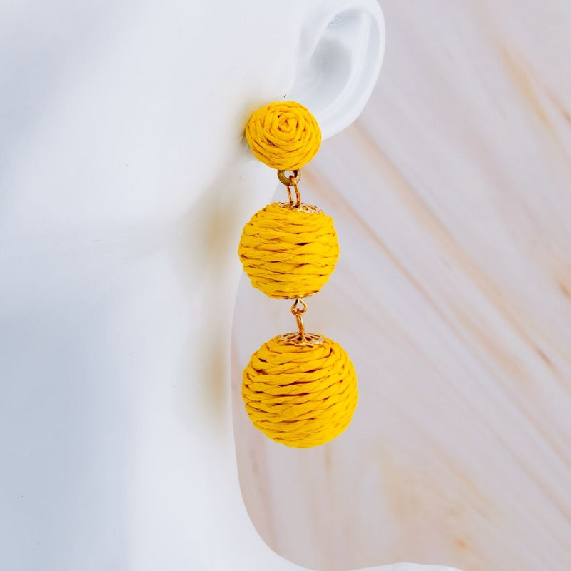 Aretes colgantes de junco baño 18k