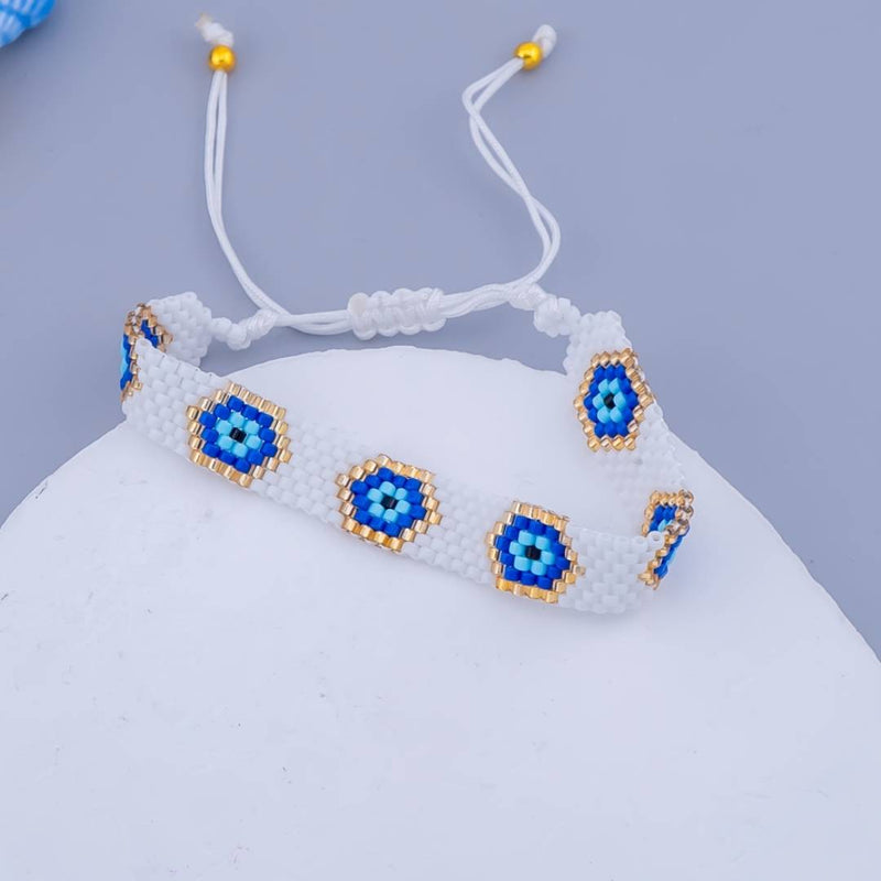 Pulsera ajustable en forma ojo turco de MIYUKI e hilo