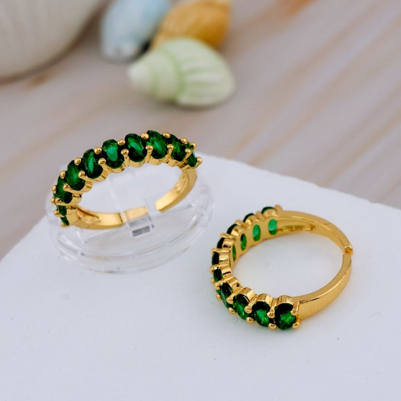 Anillo dorado Ajustable  baño 18k y zirconia