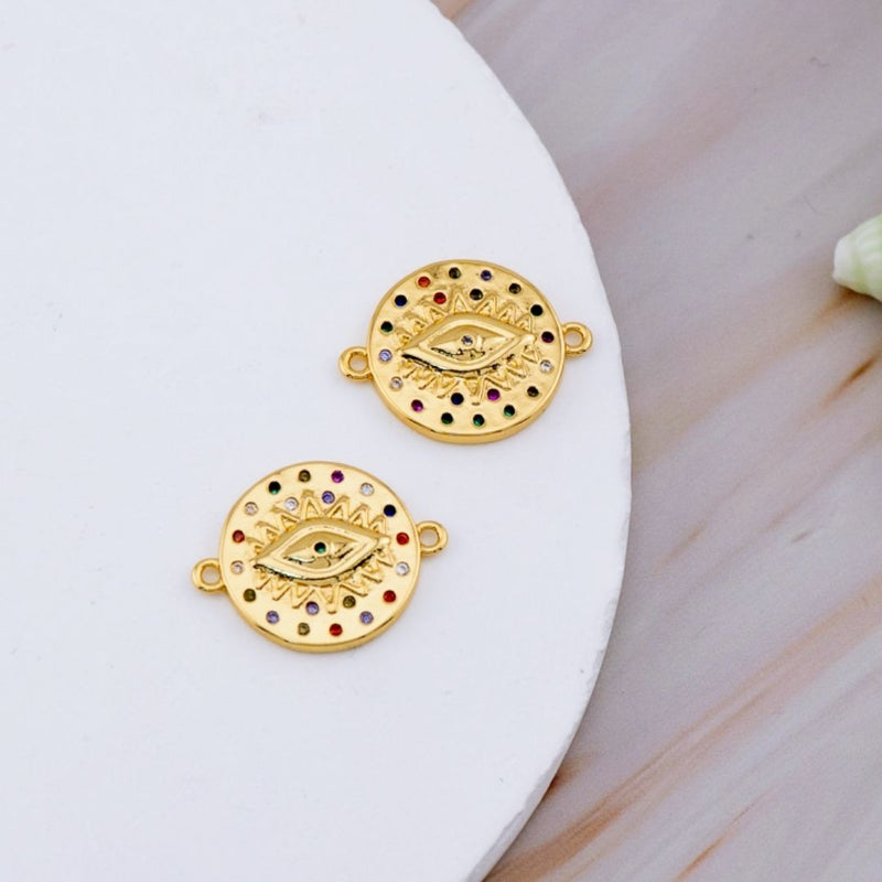 Enlace o conector micropave ojo turco baño 18k