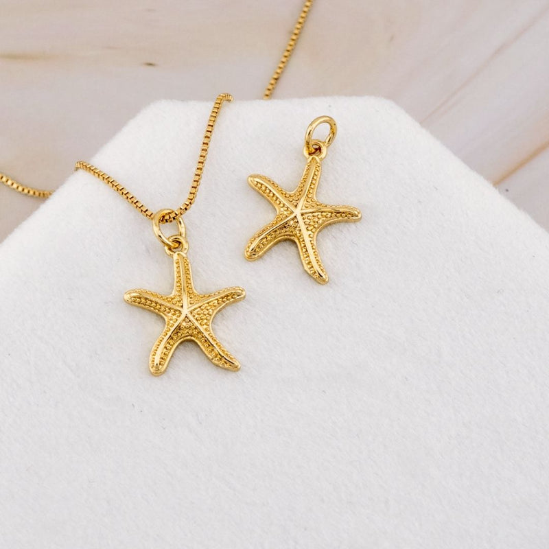 Dije estrella de mar baño 18k