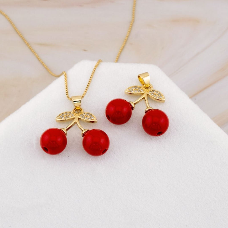 Dije Cereza micropave baño 18k