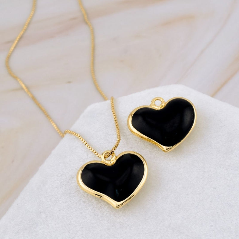 Dije de corazon esmaltado baño 18k