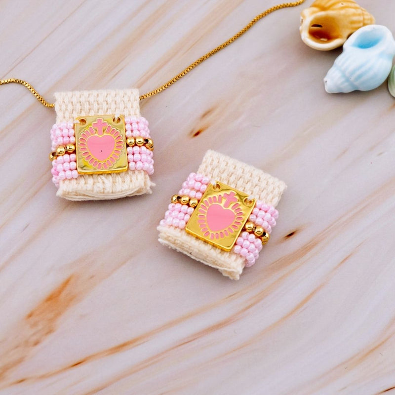 Dije escapulario Sagrado corazon baño 18k