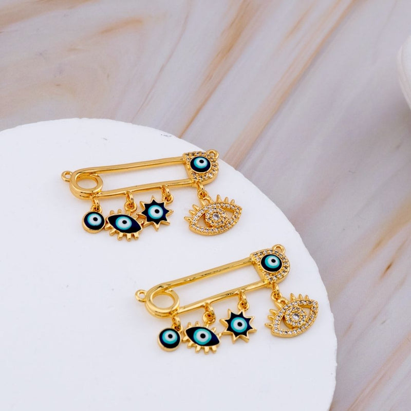 Enlace o conector gacho con colgantes baño 18k