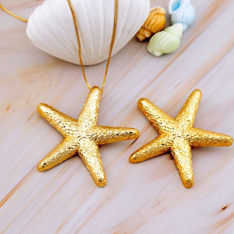 Dije Estrella de mar baño 18k