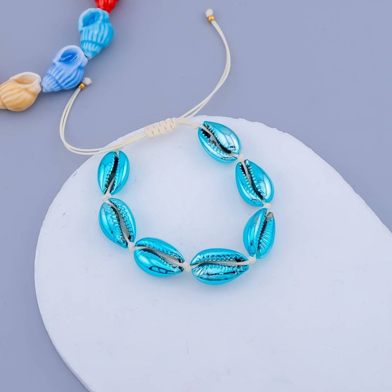 Pulsera ajustable de conchas de mar e hilo