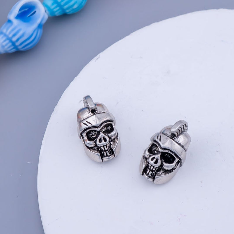 Separador calabera con casco Acero inoxidable avejentado