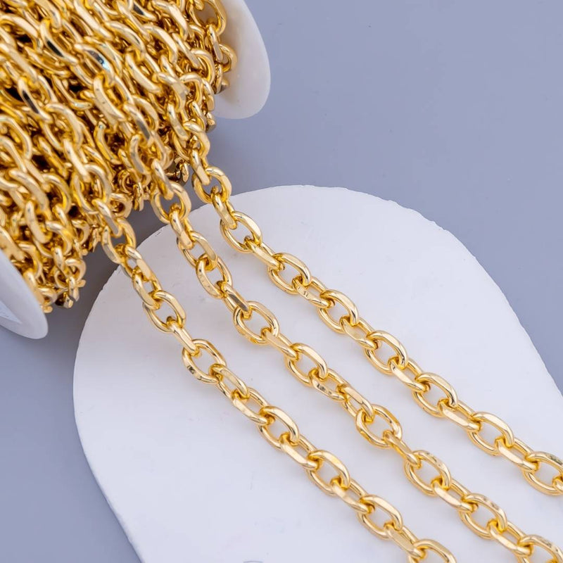 Cadena por yarda acero con baño 18k