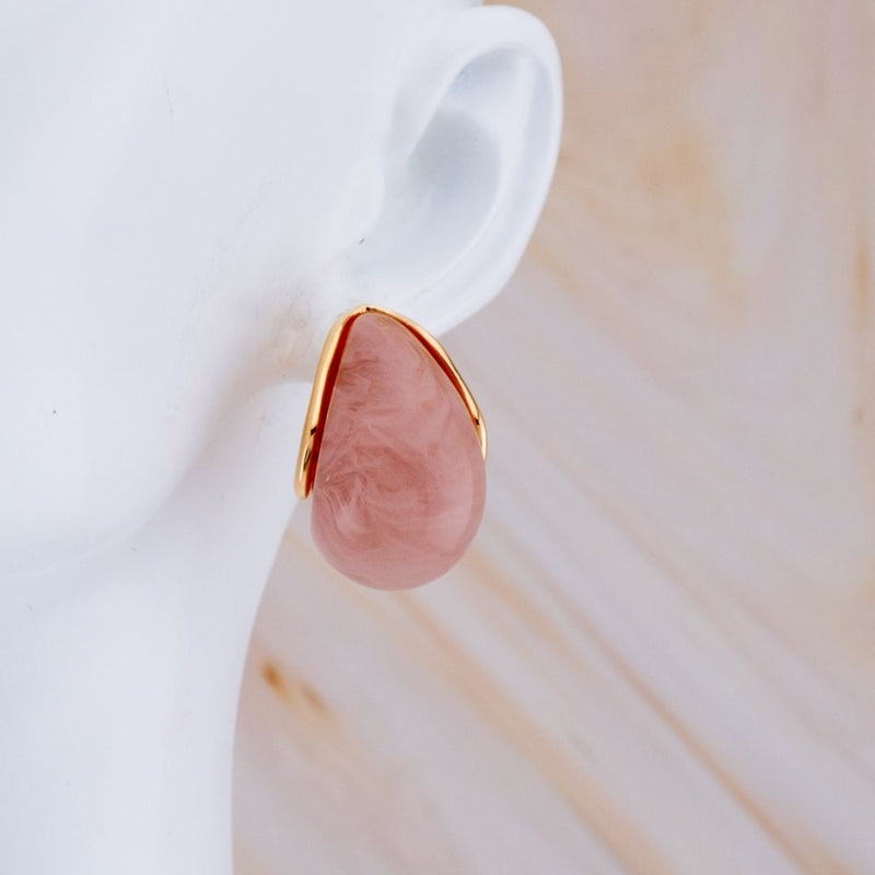 Aretes stud luna carey baño 18k