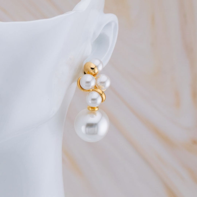 Aretes en tendencia baño 18k con perlas
