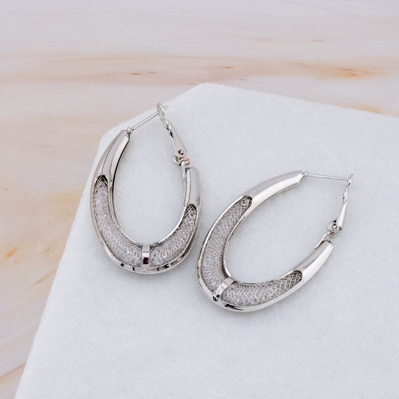 Aretes hoop con cristales  baño 18k