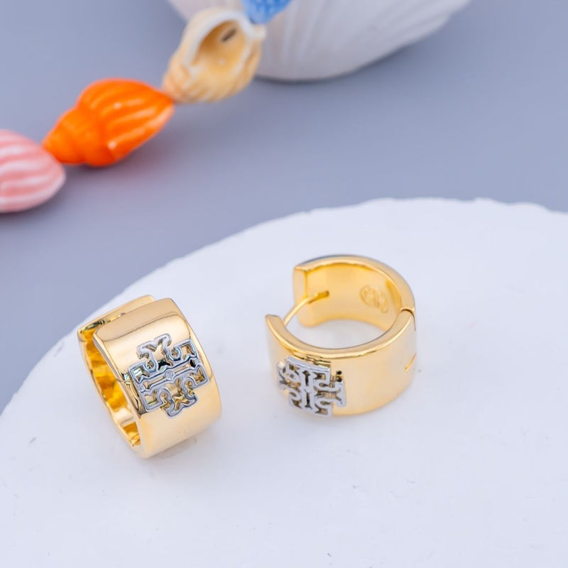 Aretes hoop esmaltado baño 18k