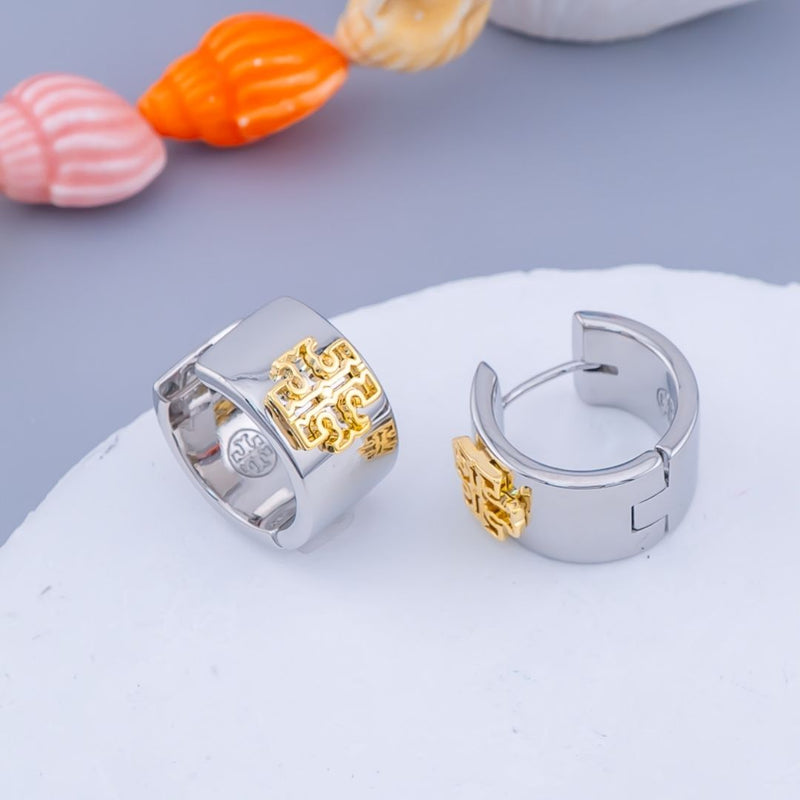 Aretes hoop esmaltado baño 18k