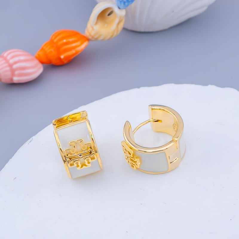 Aretes hoop esmaltado baño 18k