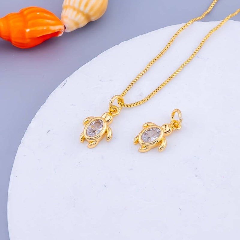 Dije tortuga micropave  baño 18k