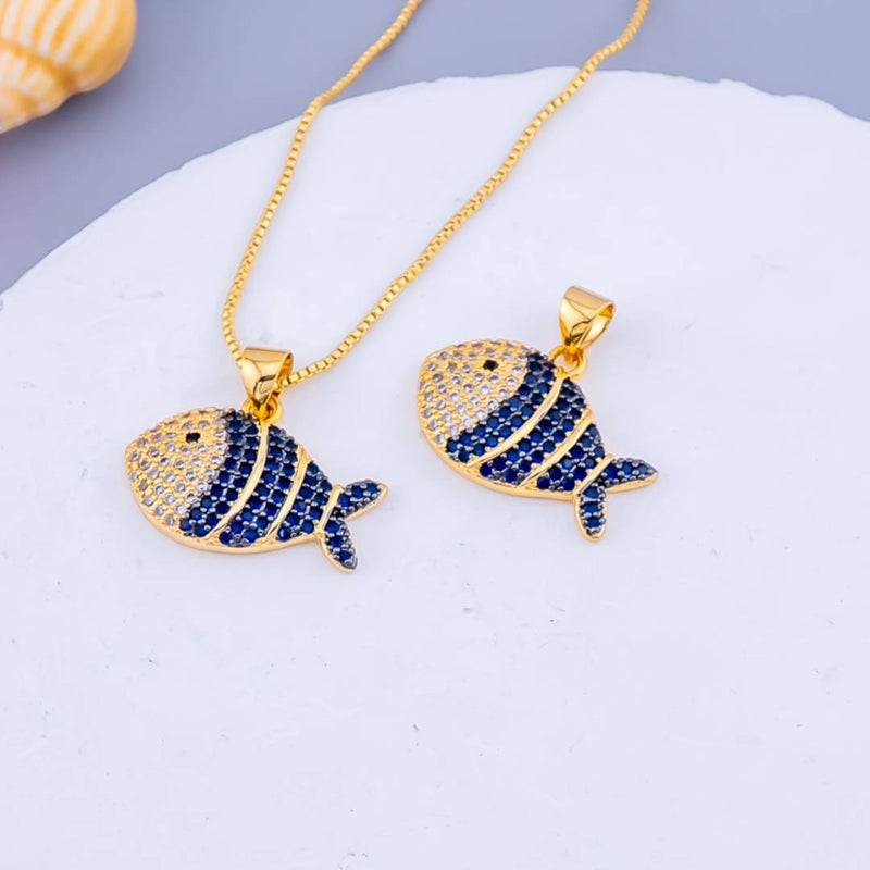 Dije micropave en forma de pez baño 18k