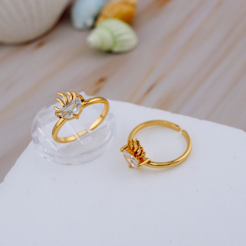 Anillo Ajustable en forma de meduza baño 18k