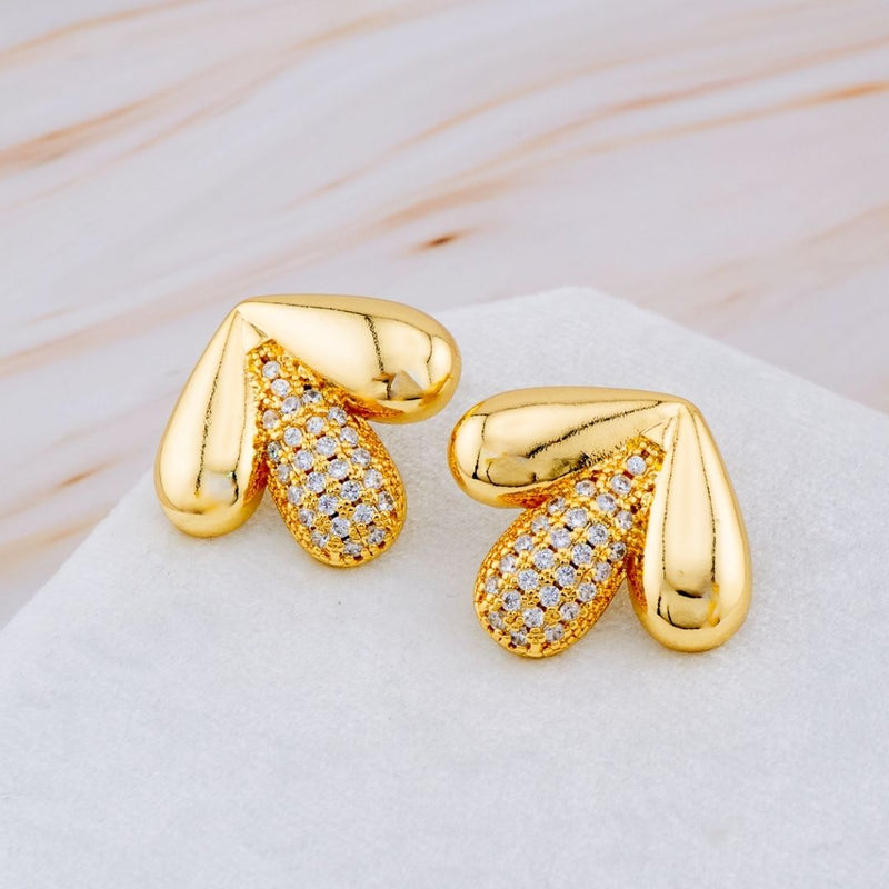 Aretes con zirconia baño 18k