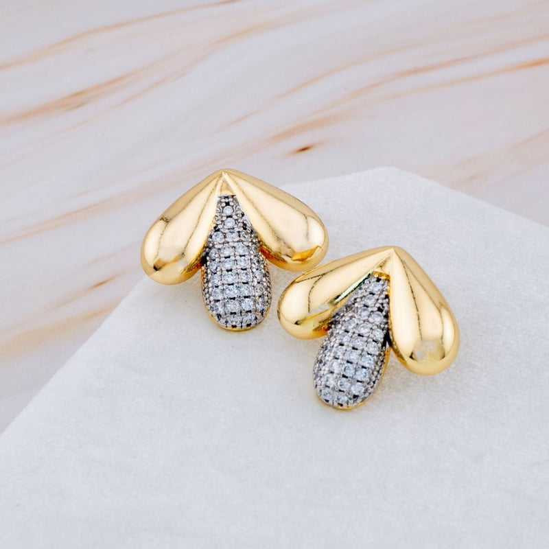 Aretes con zirconia baño 18k