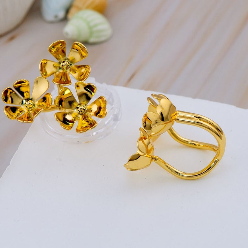 Anillo Ajustable en forma de flor baño 18k