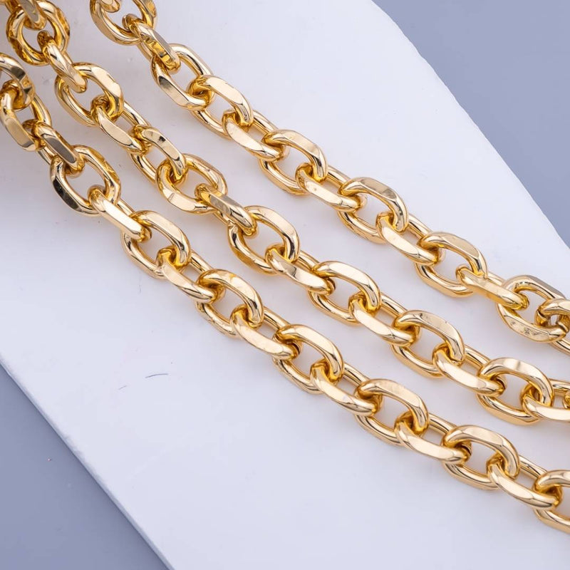 Cadena por yarda acero con baño 18k